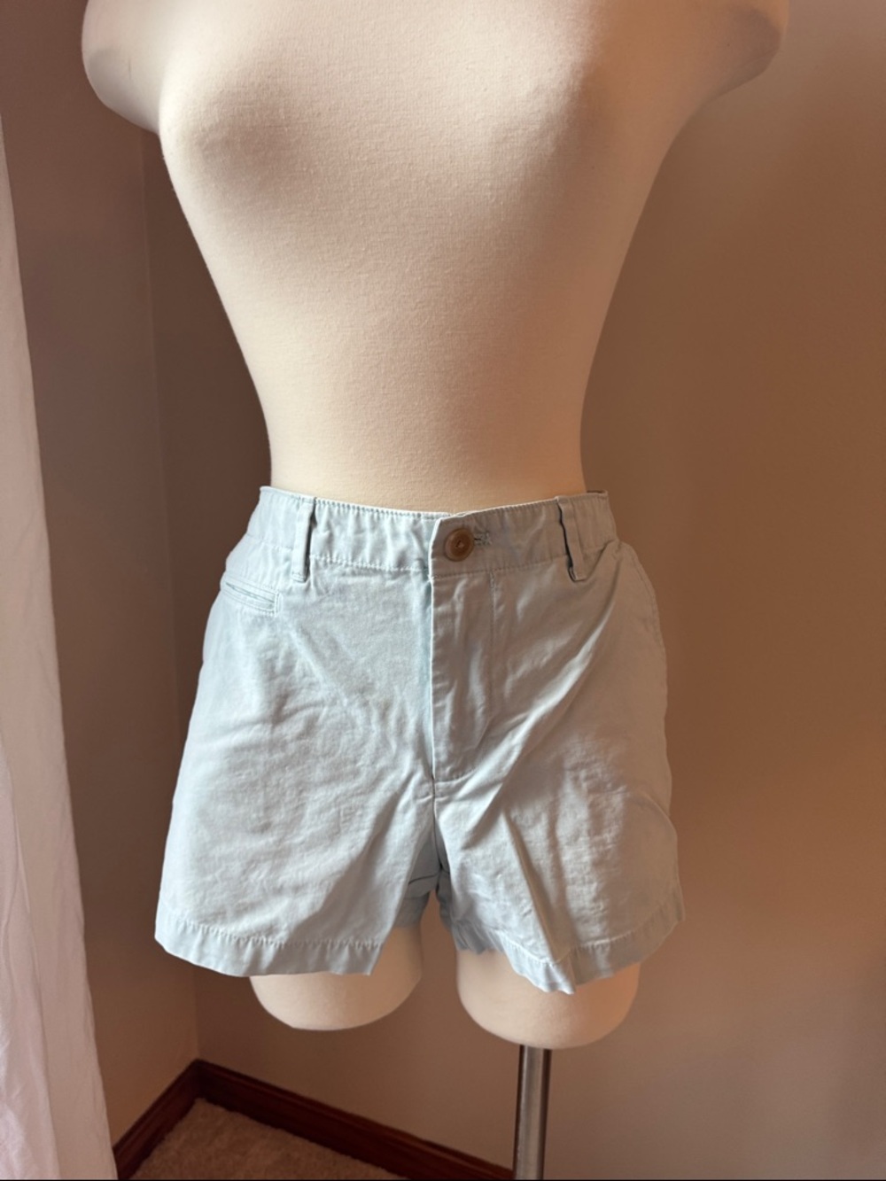 GAP Light Blue High-Waist Cotton Blend Shorts